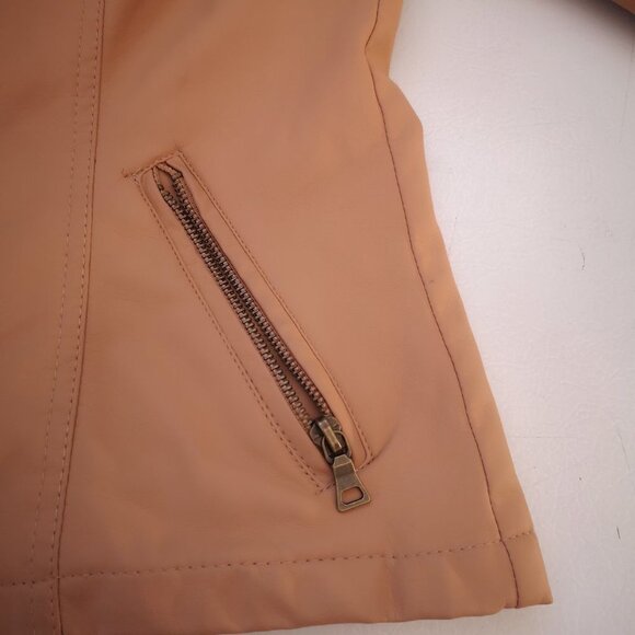 New Look Faux Leather Ladies Dark Tan Fully Lined Jacket - Picture 5 of 11